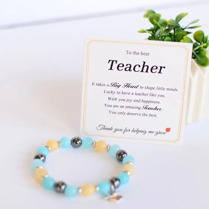 Best Teacher Beaded Stretch Bracelet