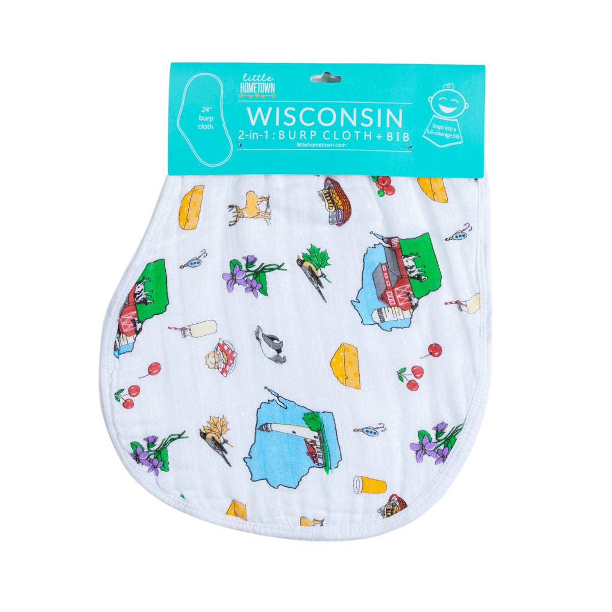 Wisconsin Baby Burp Cloth & Bib Combo