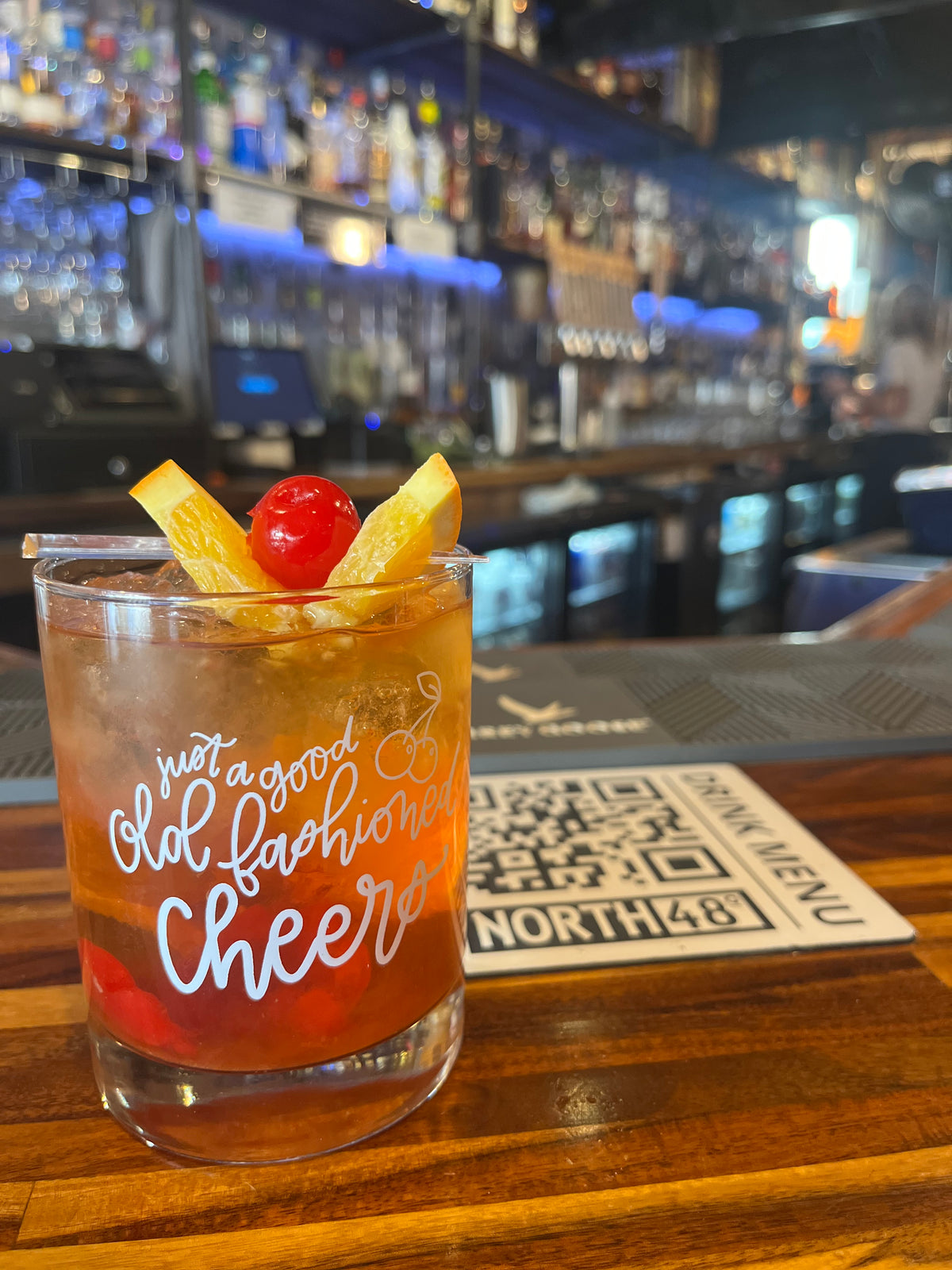 Old Fashioned Cheers Glass