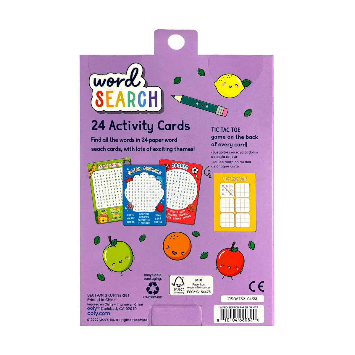 Kids Word Search Activity Cards