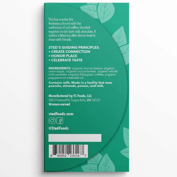 Mini Mint Mocha Dark Milk Chocolate Bar