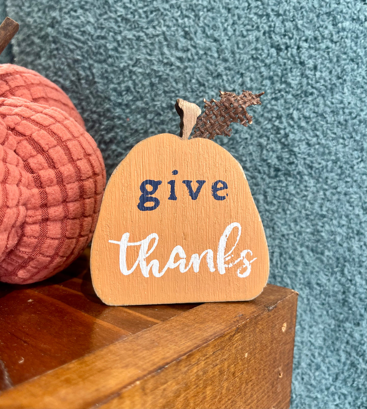 Mini wooden pumpkin decor