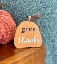 Mini wooden pumpkin decor