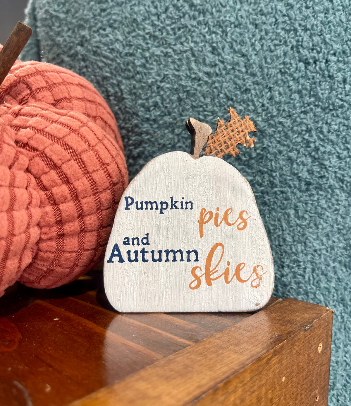 Mini wooden pumpkin decor