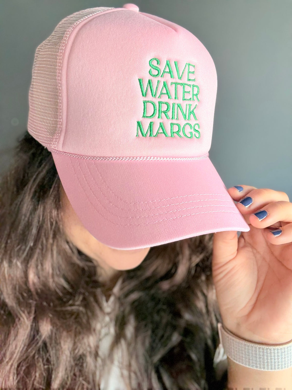 Save Water Drink Margs Embroidered Trucker Hat
