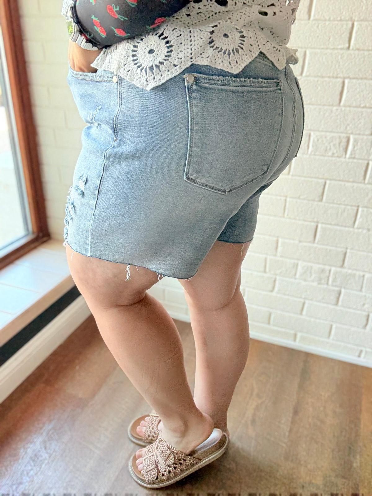 Reese Distressed Denim Shorts