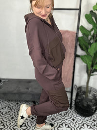 Two Toned Espresso Pocket Joggers**