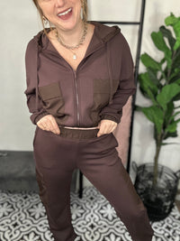 Two Toned Espresso Pocket Joggers**