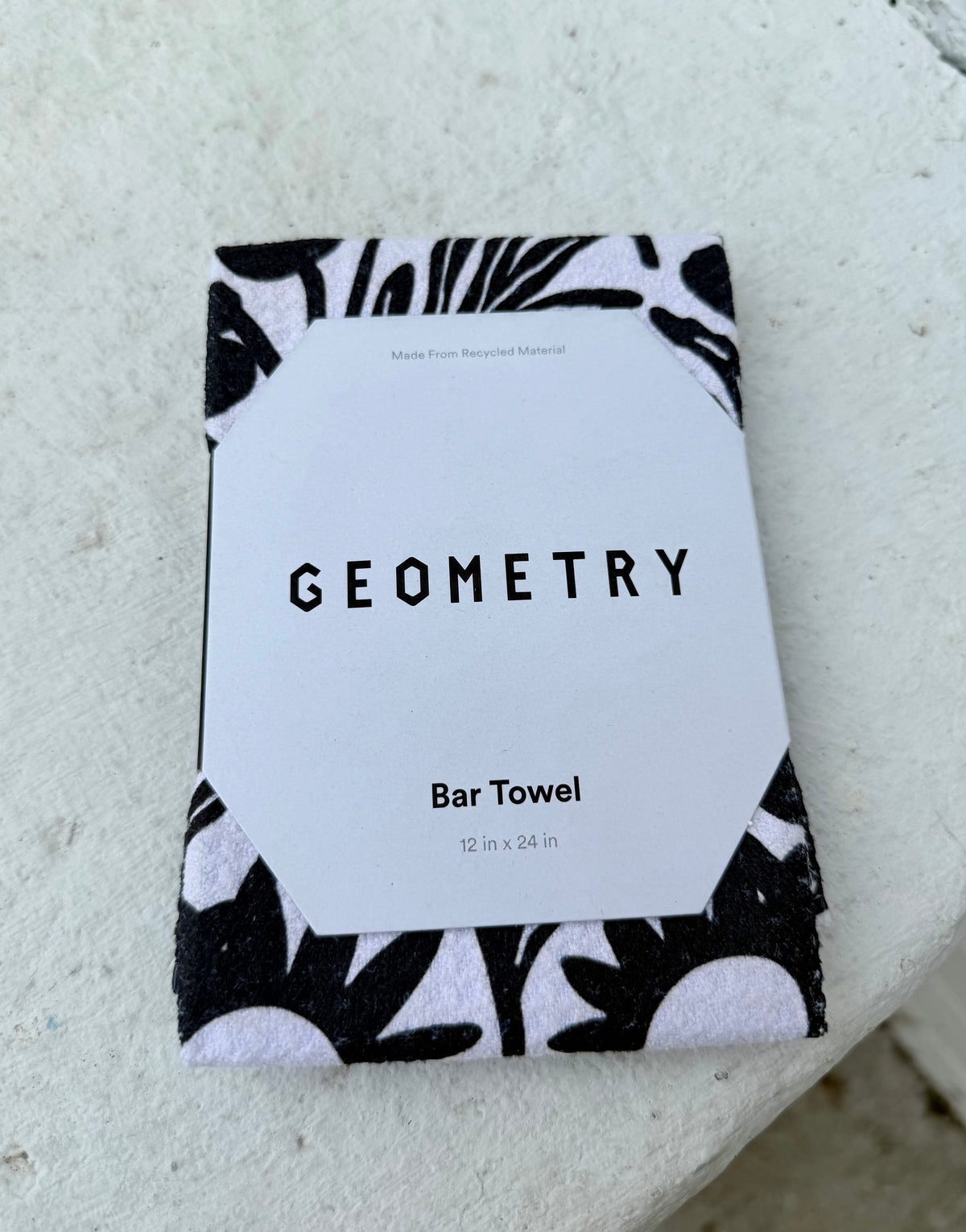 Black Flower Garden Bar Towel