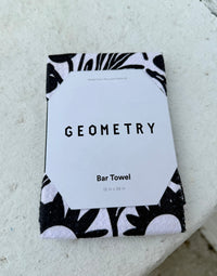 Black Flower Garden Bar Towel