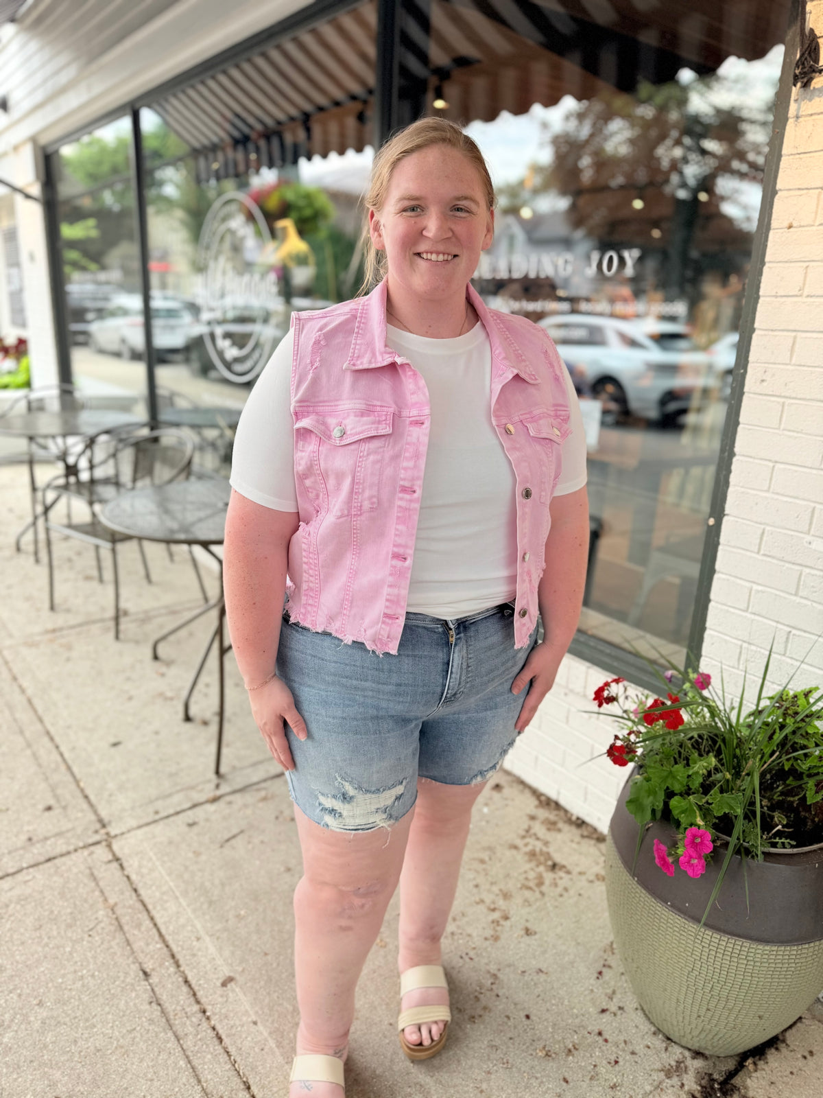 Reese Distressed Denim Shorts