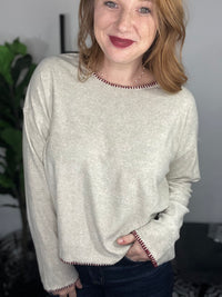 Ruby Edge Taupe Knit Sweater**