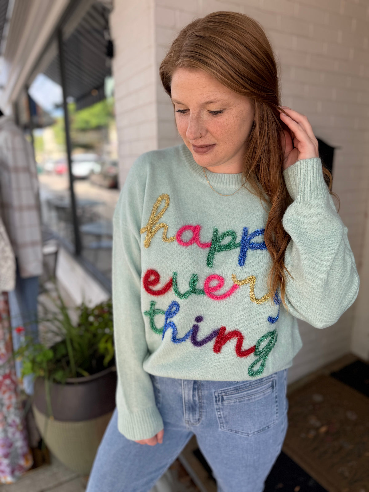 Happy Everything Tinsel Sweater