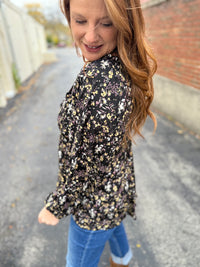 Deep Floral Babydoll Top
