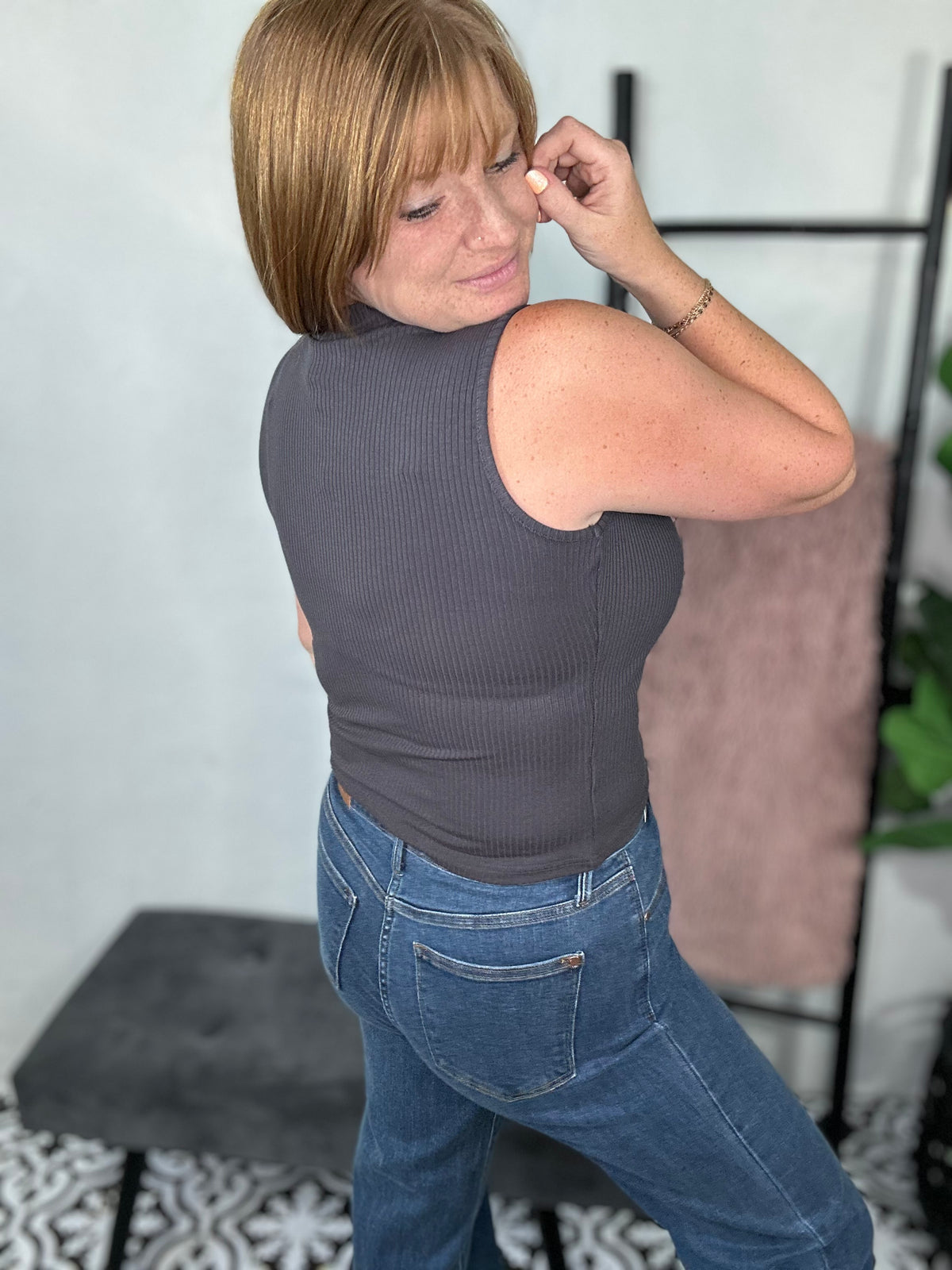 Neutral Era Grey Cut Out Top