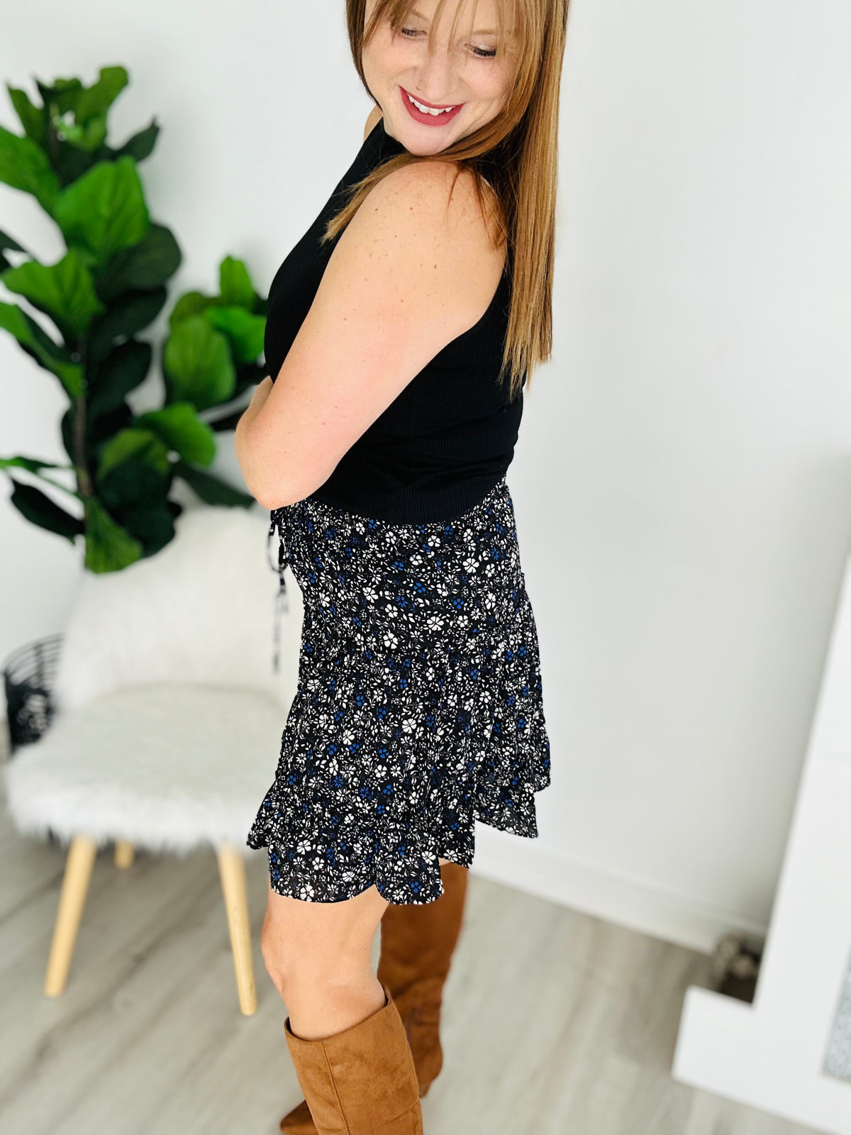 Tiered Floral Skirt