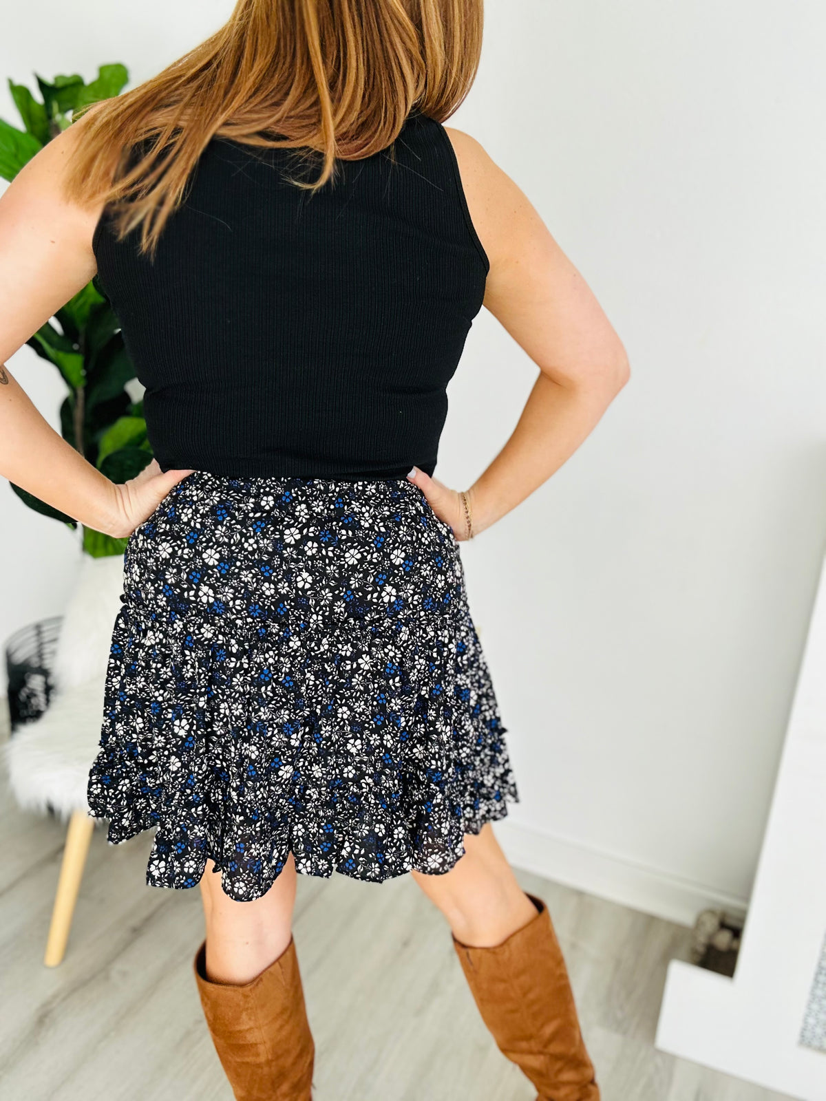Tiered Floral Skirt
