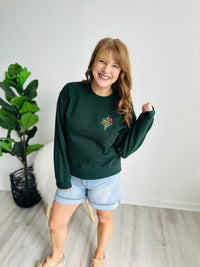 Wildflower Bouquet Embroidered Crewneck