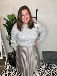 Silver Bells Pleated Maxi Skirt
