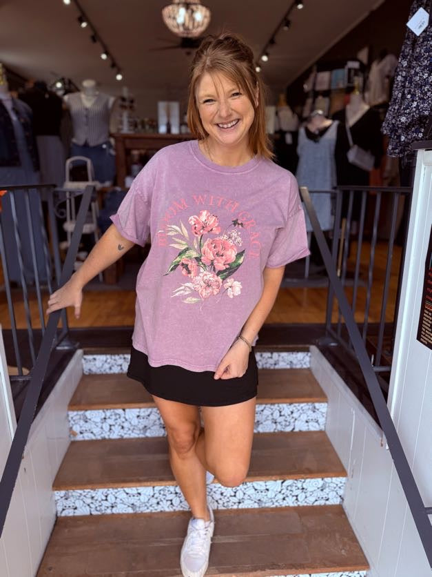 Bloom With Grace Lavender Graphic Tee