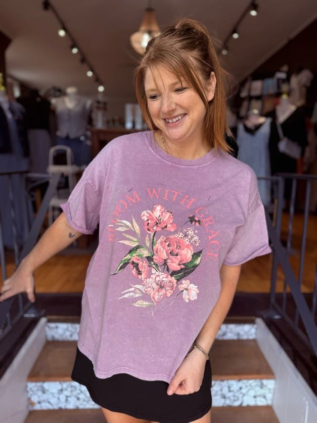 Bloom With Grace Lavender Graphic Tee