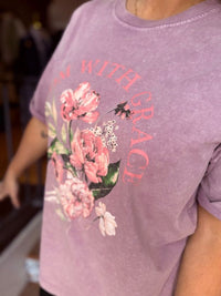 Bloom With Grace Lavender Graphic Tee