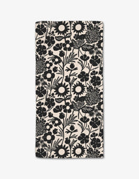 Black Flower Garden Bar Towel