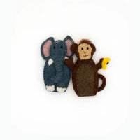 Elephant + Monkey Finger Puppets