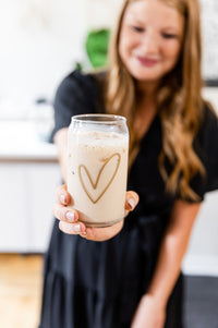 Gold Heart Can Glass