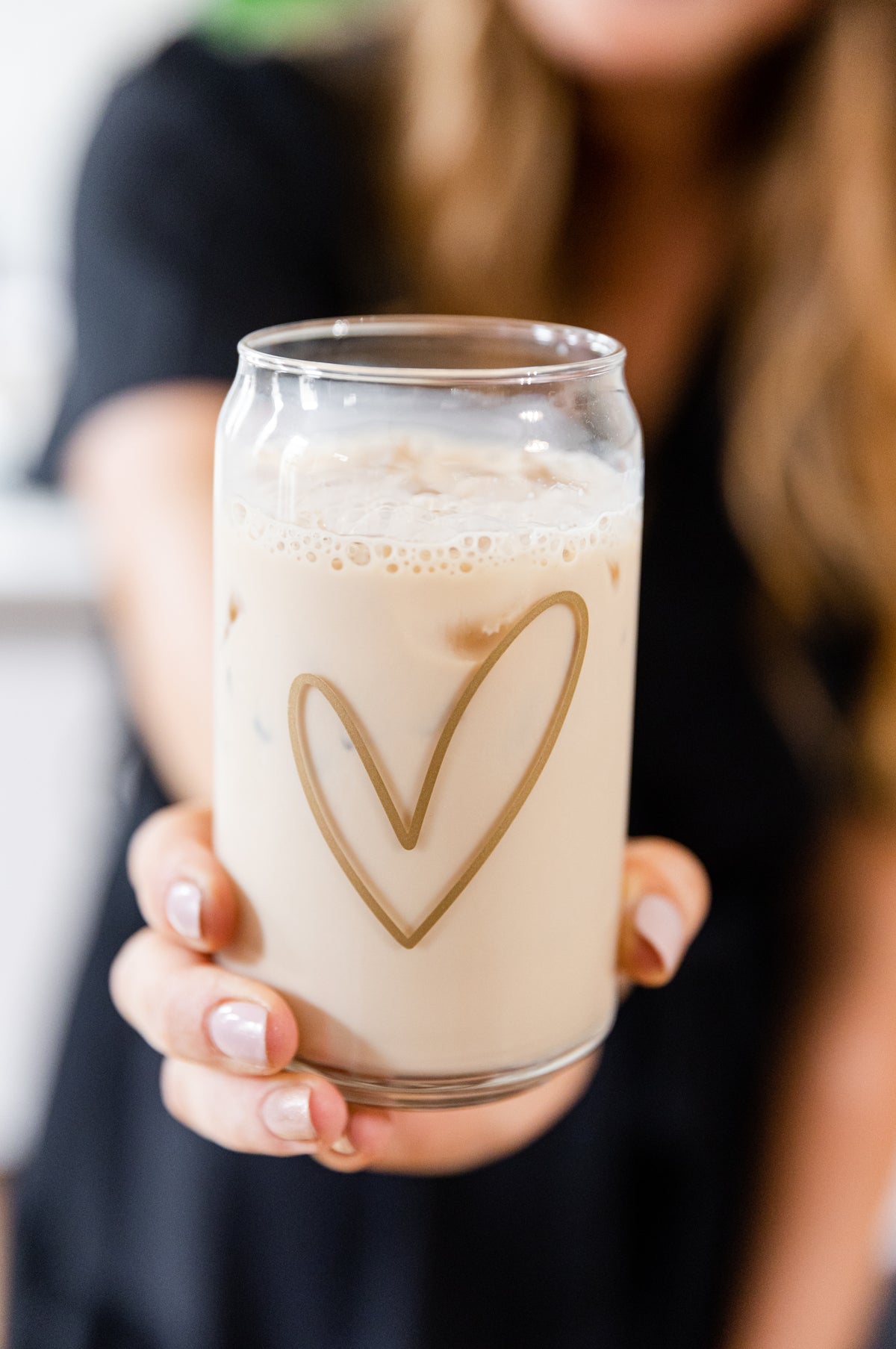 Gold Heart Can Glass