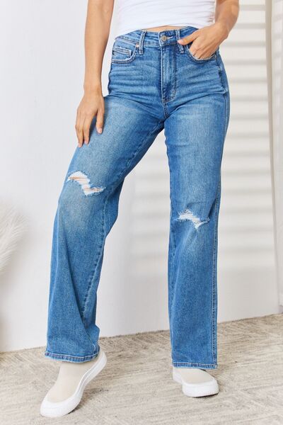 Judy Blue Tummy Control High Waisted Cropped Wide Leg Jeans - ONLINE O –  Wild & Precious