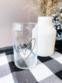 Gold Heart Can Glass