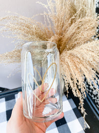 Gold Heart Can Glass
