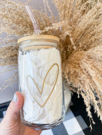 Gold Heart Can Glass
