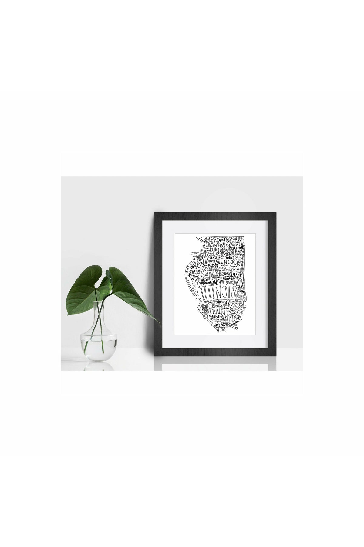 Illinois State Print-Hand Lettered State Print- Illinois State Gift-Prints-Wild & Precious