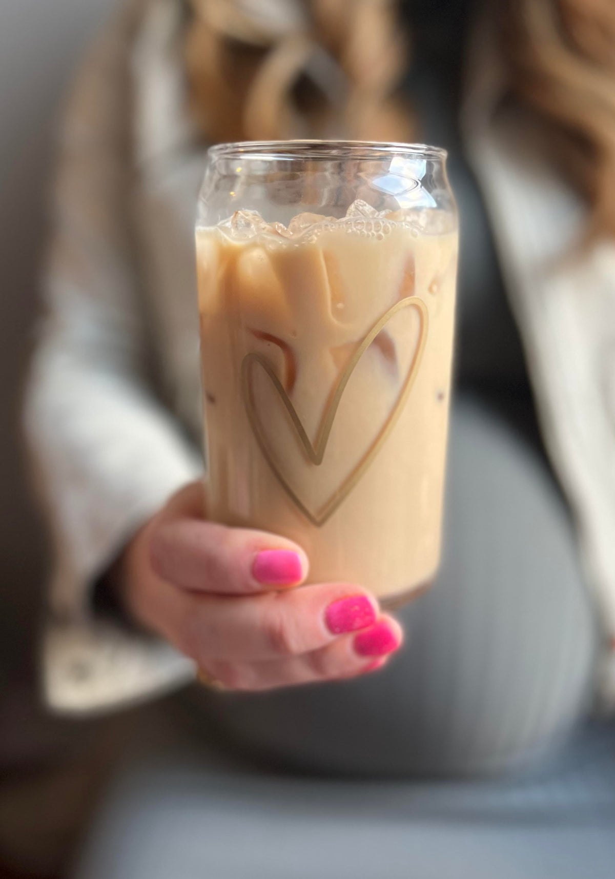 Gold Heart Can Glass