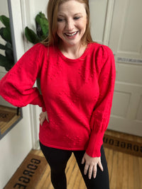 Cozy Red Sweetheart Sweater