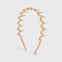 Red & Gold Plastic Zigzag Headbands 2pc Set