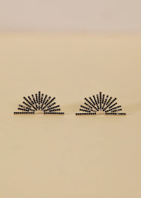 Black Sunburst - Gold Earrings