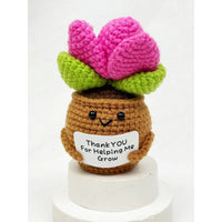 Positive Crochet Potted Succulent Keychain - Mystery Plant