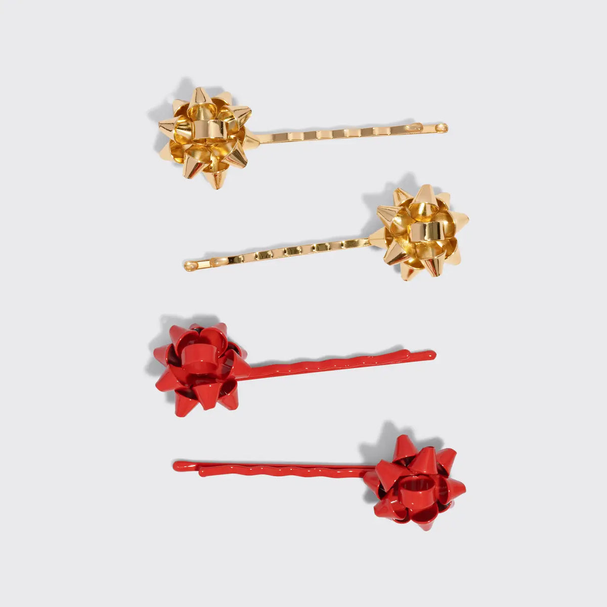 Gift Bow Metal Bobby Pin 4pc Set