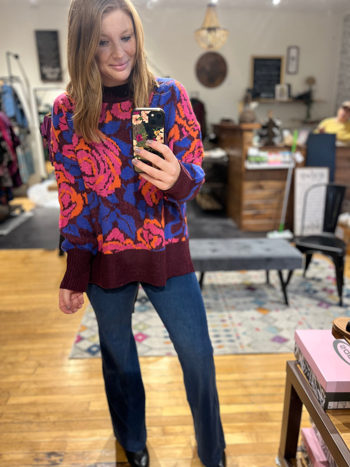 Electric Floral Sweater