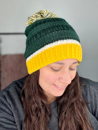 Go Pack Green And Gold Beanie