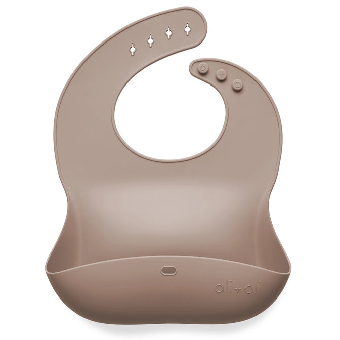 Silicone Baby Bib - Taupe