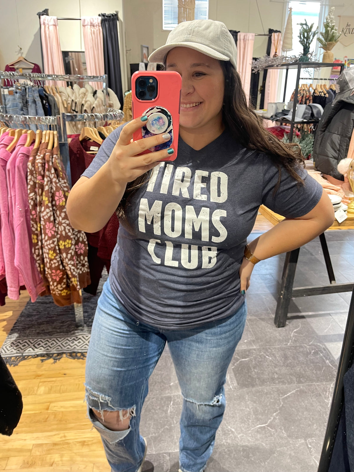 Tired Moms Club Graphic Tee - Navy