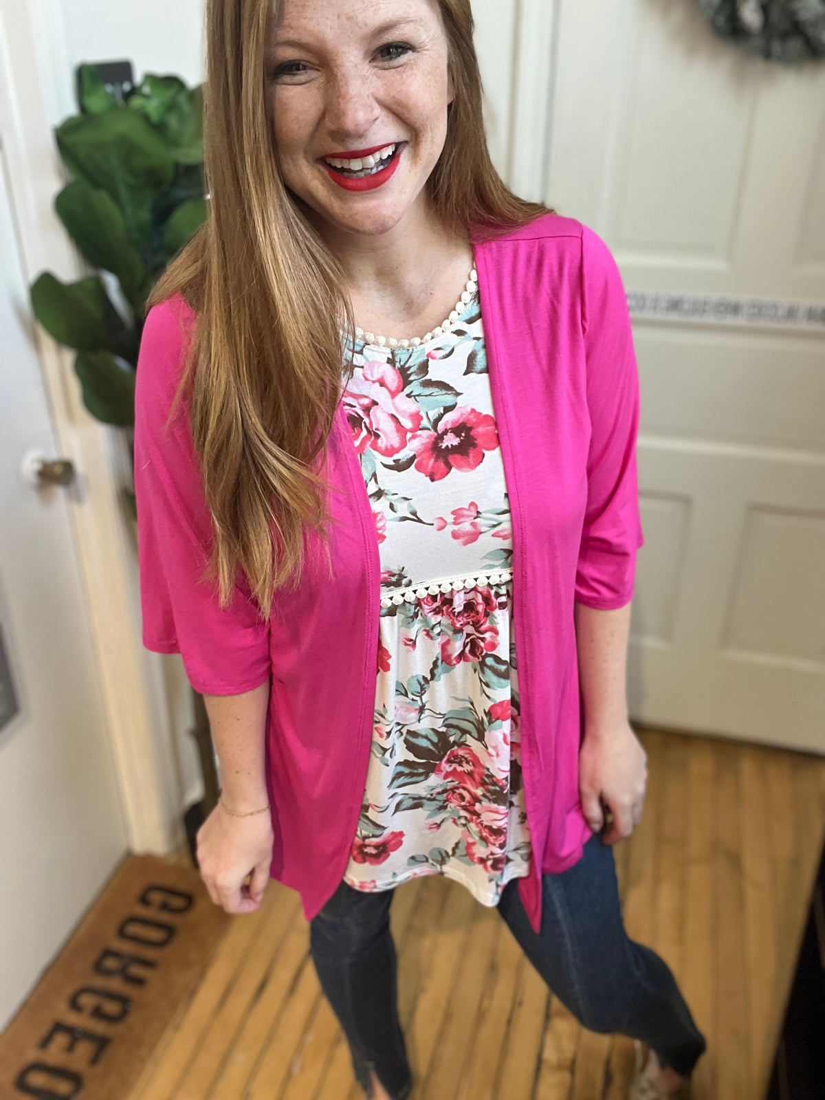 Tickled Pink Short Sleeve Cardigan
