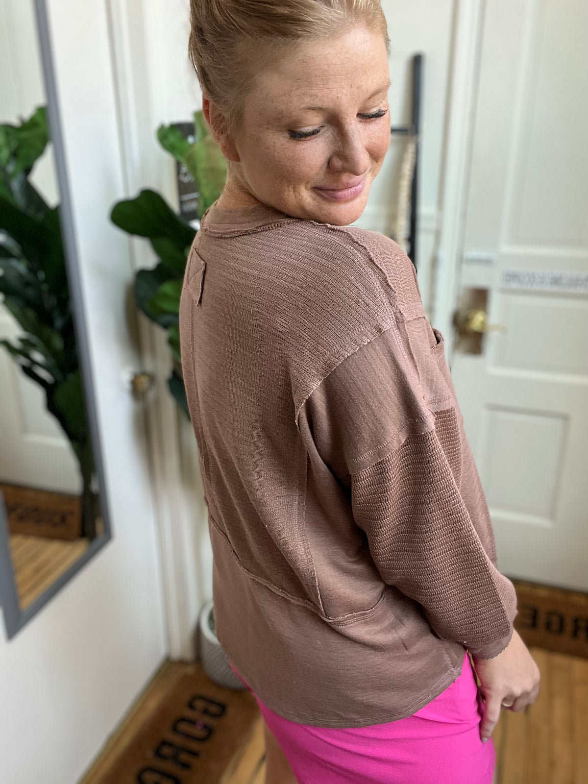 Brushed Dark Mauve Relaxed Top