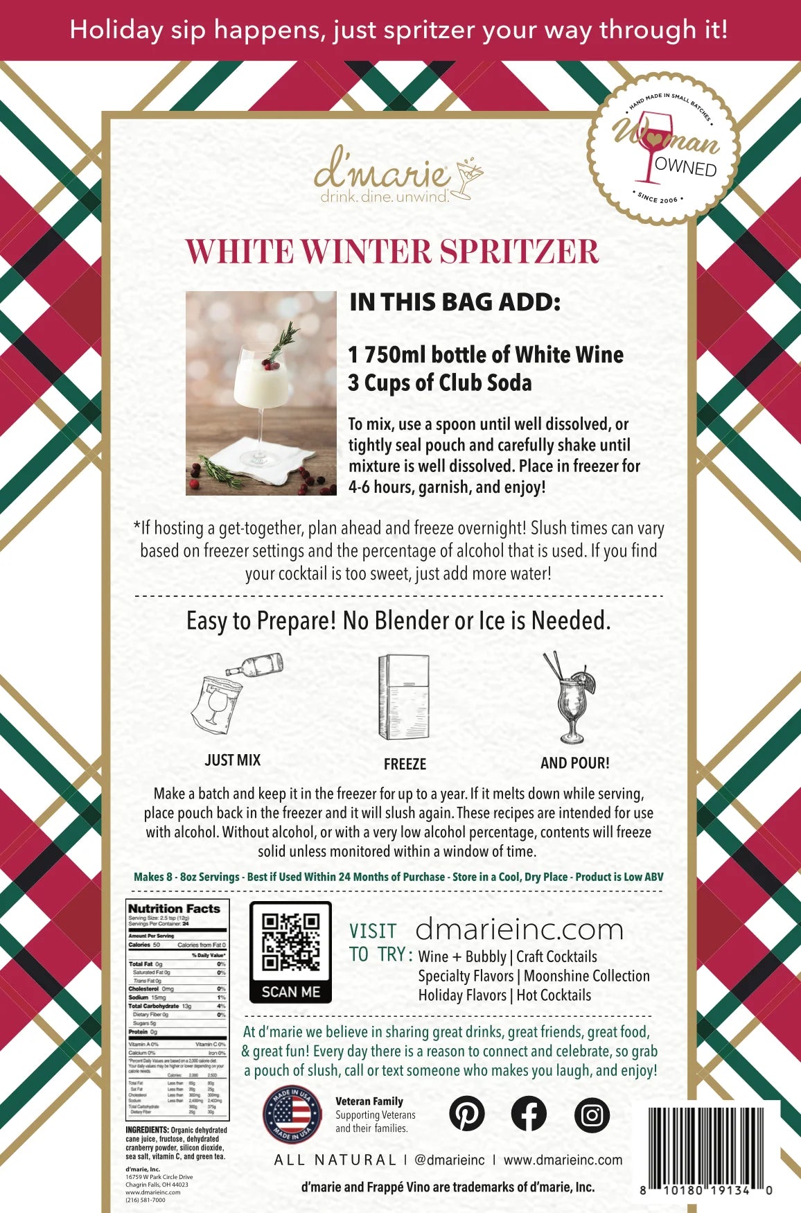 White Winter Spritzer Craft Cocktail Slush Mix