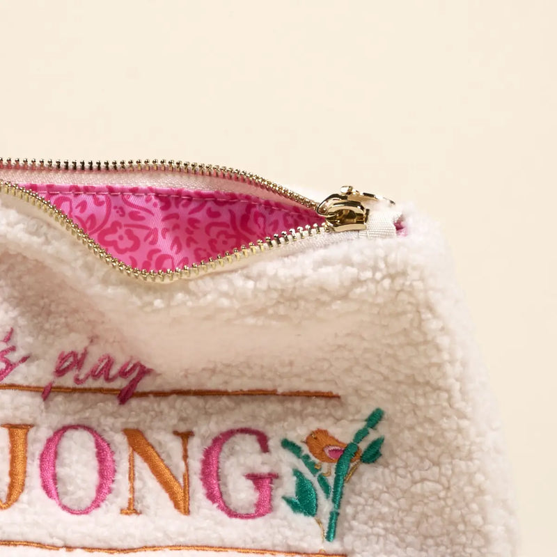 Let's Play Mahjong Teddy Pouch