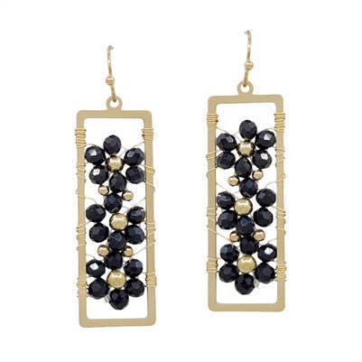 Midnight Floral Rectangle Earring
